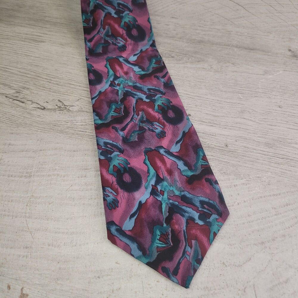 J Garcia Mens Necktie Tie Putple Poet Absorbs The War Silk USA
